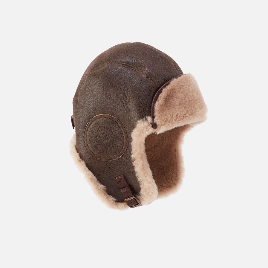 Wallets Hobo | Rugged Castano Aviator Sheepskin Hat