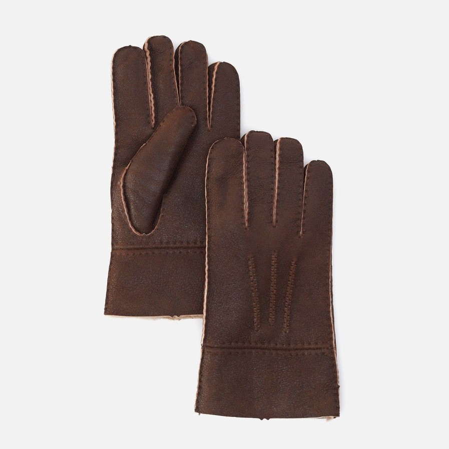 Wallets Hobo | Rugged Castano Aviator Sheepskin Glove