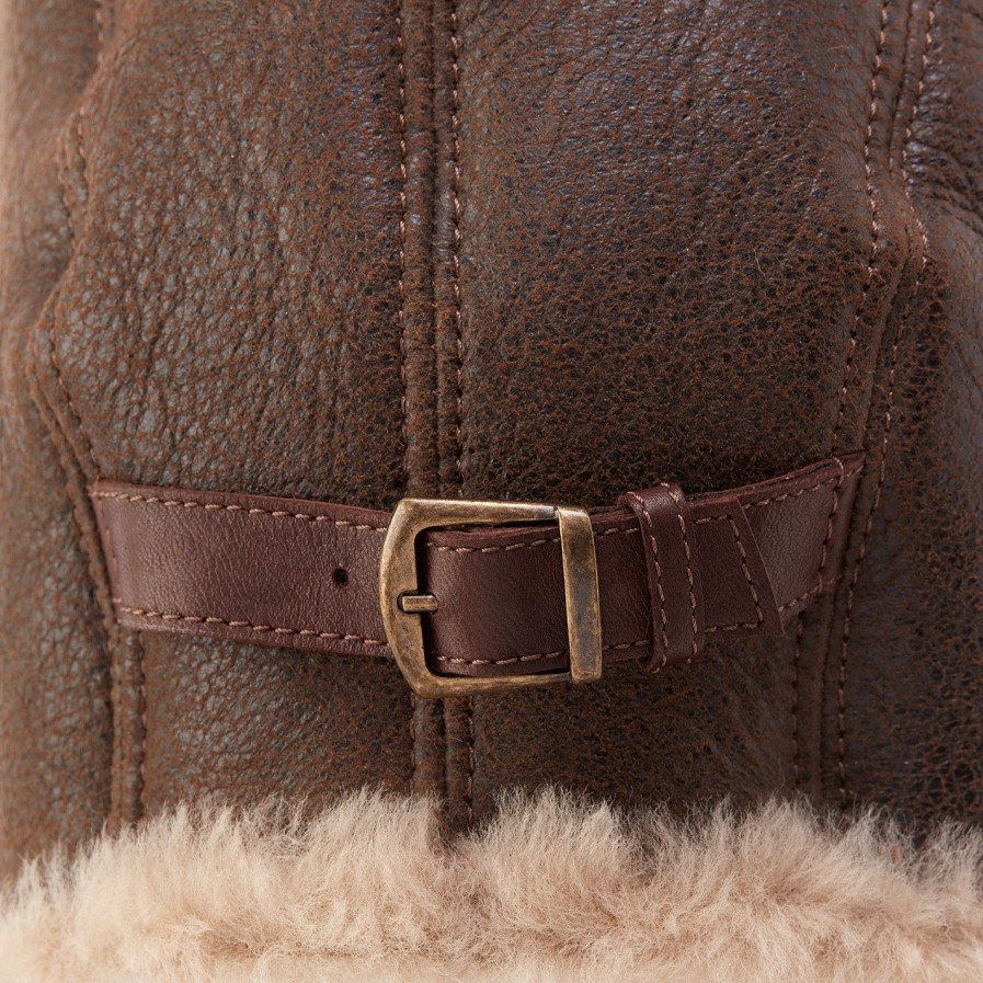 Wallets Hobo | Rugged Castano Aviator Sheepskin Hat